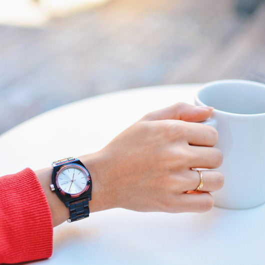 【5年間物損保証】ニクソン 腕時計 レディース レッドブラウン Medium Time Teller Acetate NIXON NA1214200-00 【国内正規品】