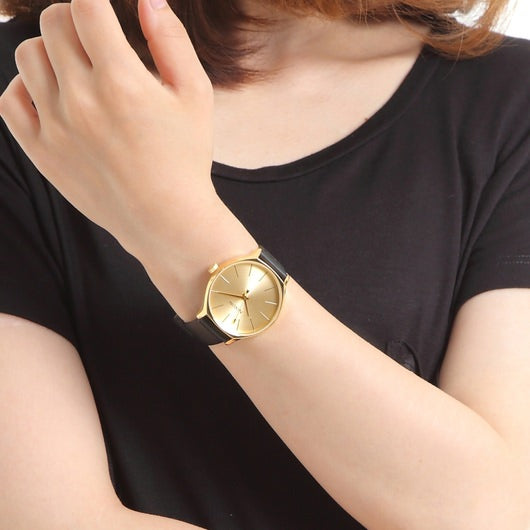 【5年間物損保証】ニクソン 腕時計 レディース ブラック Clique Leather NIXON NA1250510-00 【国内正規品】