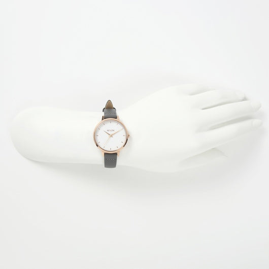 【5年間物損保証】ニクソン 腕時計 レディース グレー Medium Kensington Leather NIXON NA12612239-00 【国内正規品】