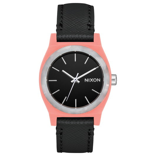 【5年間物損保証】ニクソン 腕時計 レディース ブラック Medium Time Teller Leather NIXON NA11723188-00 【国内正規品】