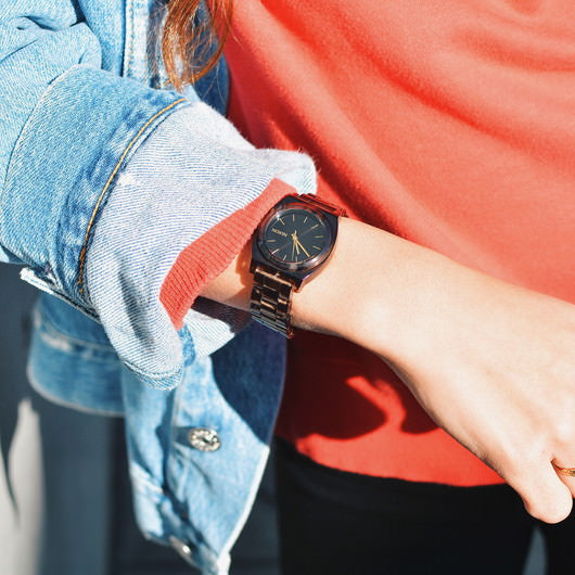 【5年間物損保証】ニクソン 腕時計 レディース ブラウン Medium Time Teller Acetate NIXON NA1214400-00 【国内正規品】