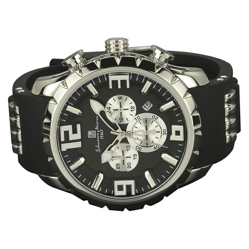 サルバトーレマーラ 腕時計 メンズ ブラック Salvatore marra SM15107-SSBK 【国内正規品】
