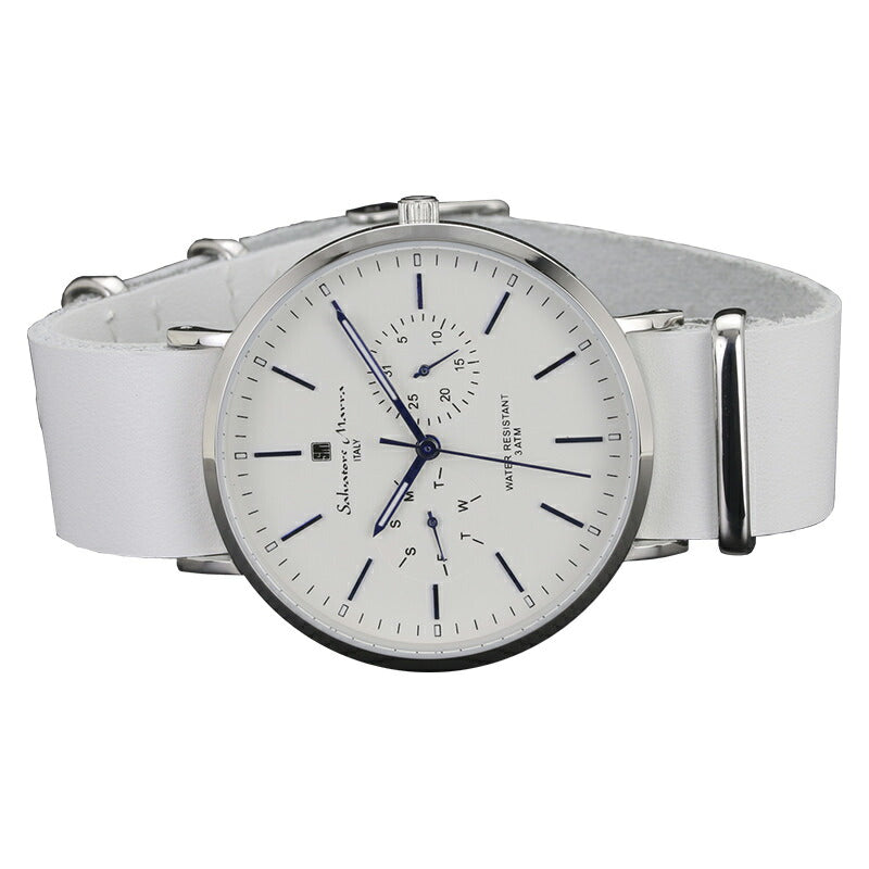 サルバトーレマーラ 腕時計 メンズ ホワイト Salvatore marra SM15117-SSWHBL 【国内正規品】