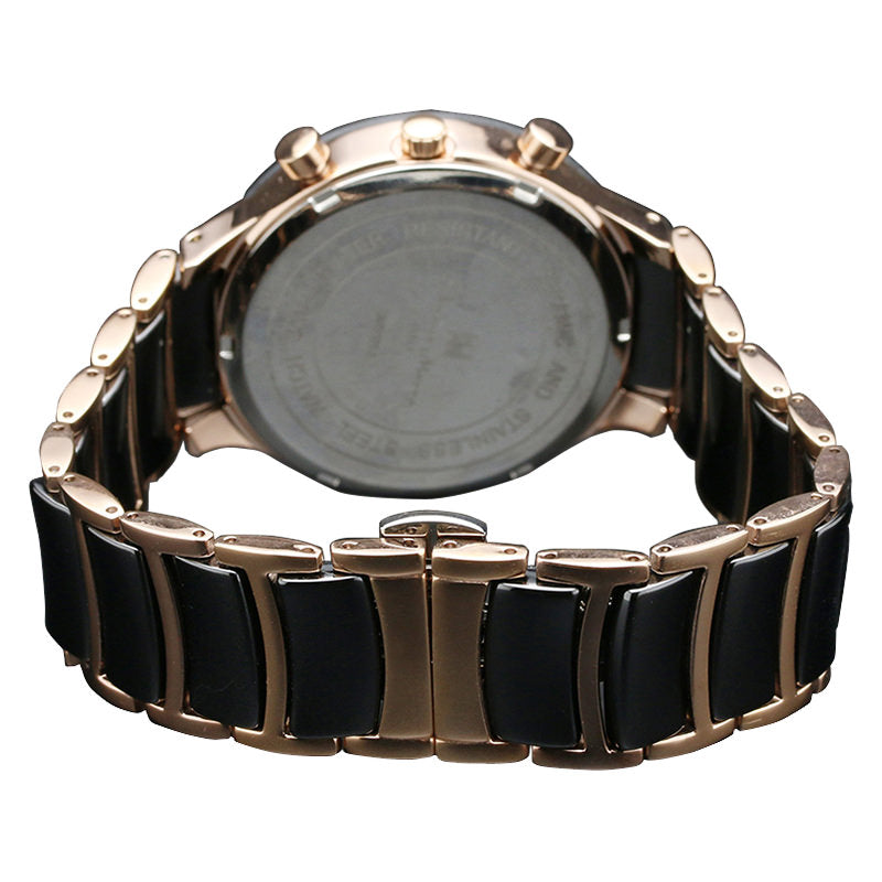 サルバトーレマーラ 腕時計 メンズ ピンクゴールド、ブラック Salvatore marra SM17121-PGBK 【国内正規品】