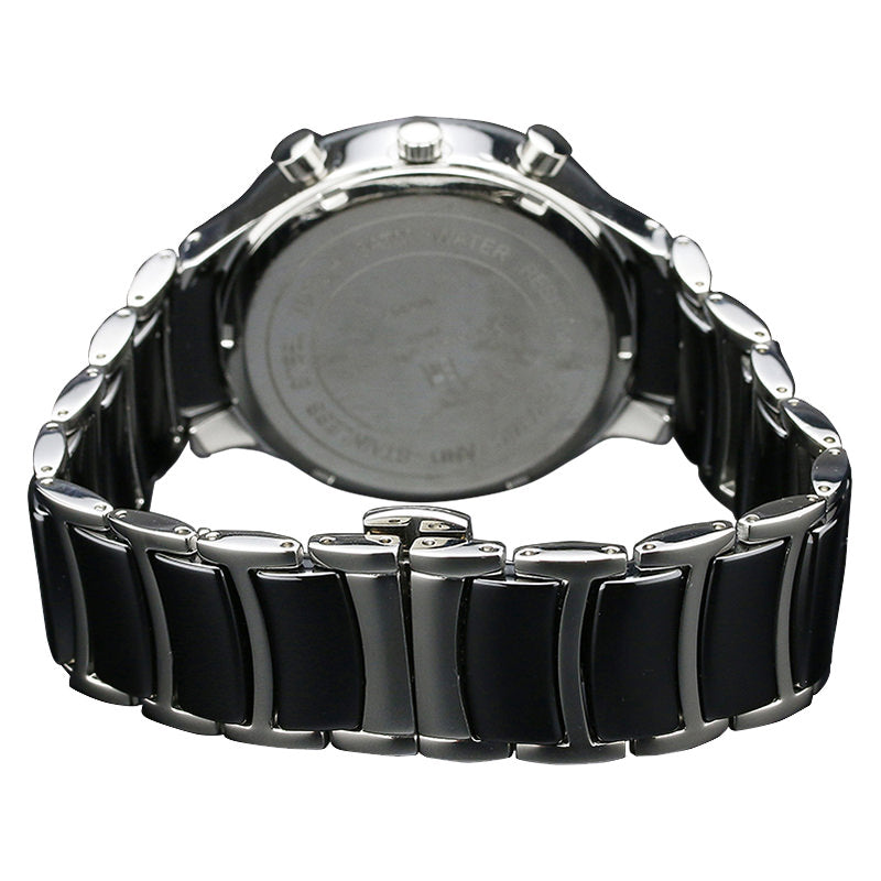 サルバトーレマーラ 腕時計 メンズ シルバー、ブラック Salvatore marra SM17121-SSBK 【国内正規品】